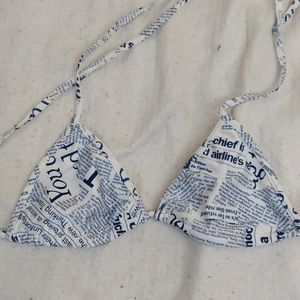 NWOT American apparel Newspaper Bikini Top